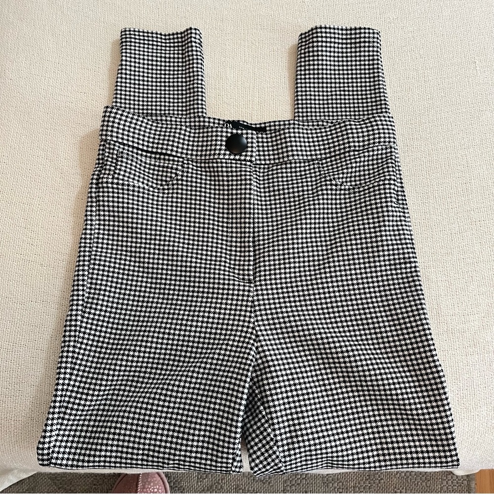 Zara Houndstooth High Waisted Skinny Pants
